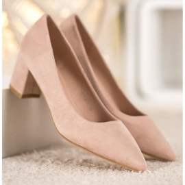 Small Swan Escarpins confortables en daim brun 5