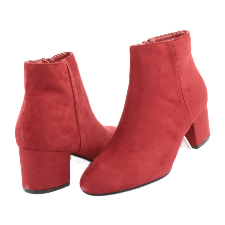 Bottines rouges à talons bas YQ216P Rouge 6