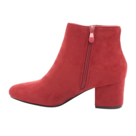 Bottines rouges à talons bas YQ216P Rouge 4