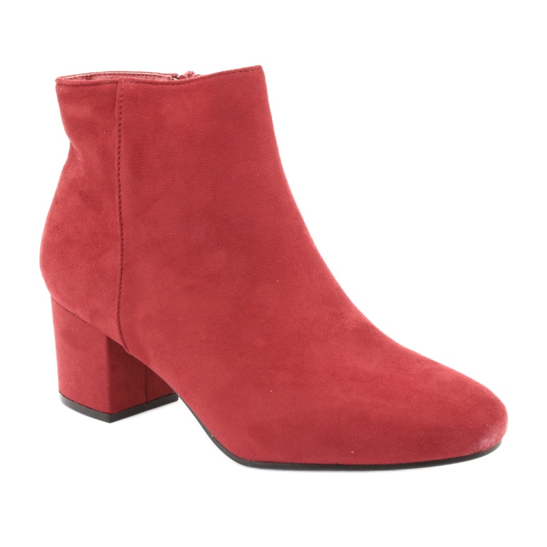 Bottines rouges à talons bas YQ216P Rouge 3