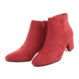 Bottines rouges à talons bas YQ216P Rouge 5