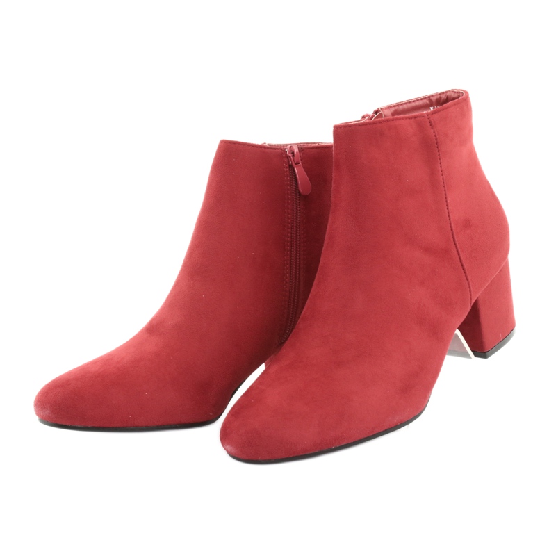 Bottines rouges à talons bas YQ216P Rouge 5