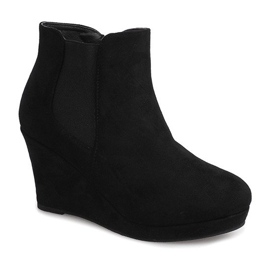 Bottines Compensées En Daim YL061 Noir le noir 3