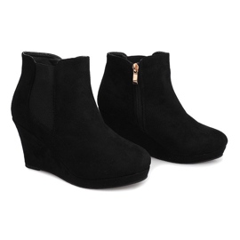 Bottines Compensées En Daim YL061 Noir le noir 1