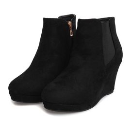 Bottines Compensées En Daim YL061 Noir le noir 2