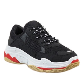 Chaussures de sport à la mode noires D1901-1 1