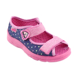 Chaussures enfant Befado 969X143 bleu marine rose 1
