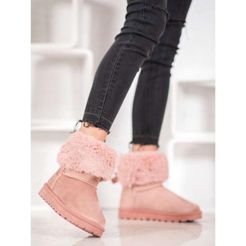 SHELOVET Mukluki avec fourrure rose 1