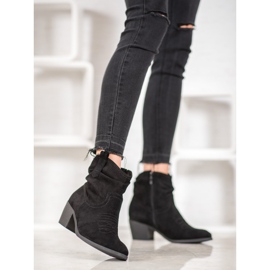 Super Mode Bottes de cowboy confortables sur un poteau le noir 1