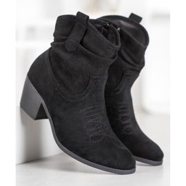 Super Mode Bottes de cowboy confortables sur un poteau noir 2