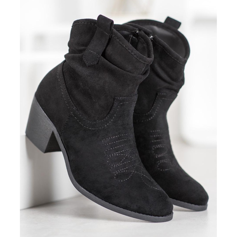 Super Mode Bottes de cowboy confortables sur un poteau le noir 2