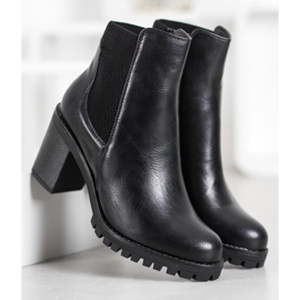 M.Daszyński Bottes confortables sur un poteau le noir 4