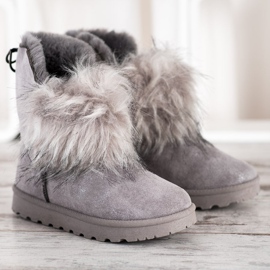 Bella Paris Bottes de neige avec fourrure gris 2