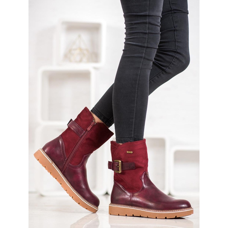 Ideal Shoes Bottes sur la plate-forme rouge 1 Ideal Shoes Bottes sur la plate-forme rouge 1