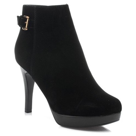 Bottes sur un talon haut J0083-1 fermeture éclair noire le noir 1
