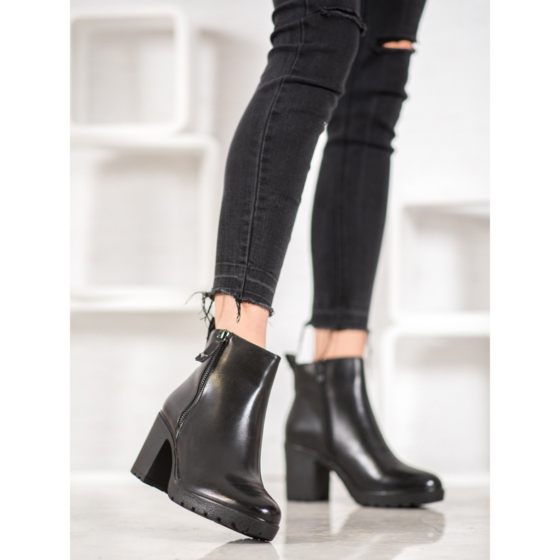 Bella Paris Bottes décontractées en cuir écologique le noir 2