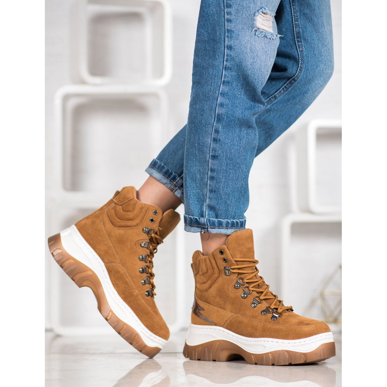 Seastar Bottes à lacets à la mode brun 1