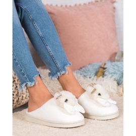 SHELOVET Pantoufles Avec Noeud blanche 2 SHELOVET Pantoufles Avec Noeud blanche 2