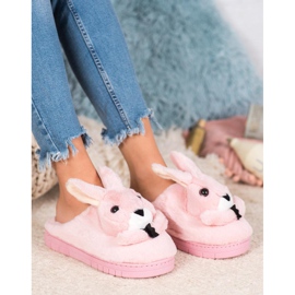 SHELOVET Chaussons lapins rose 2