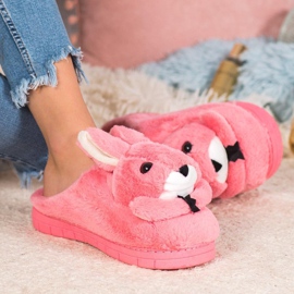 SHELOVET Chaussons lapins rose 2
