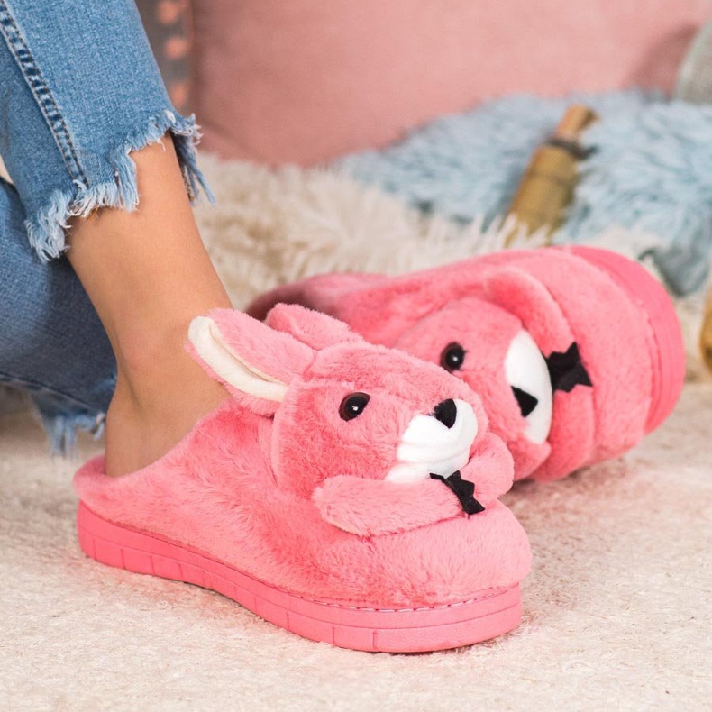 SHELOVET Chaussons lapins rose 2