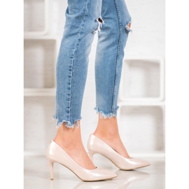 Goodin Escarpins élégants en cuir écologique brun 2