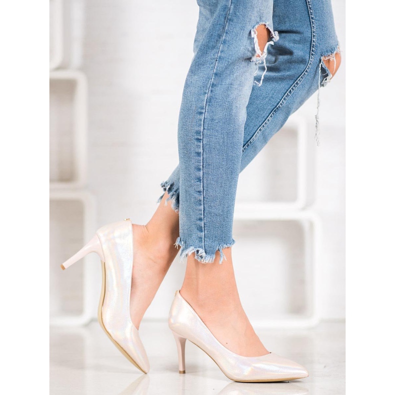 Goodin Escarpins élégants en cuir écologique brun 1