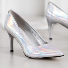 Goodin Escarpins élégants en cuir écologique gris 1 Goodin Escarpins élégants en cuir écologique gris 1