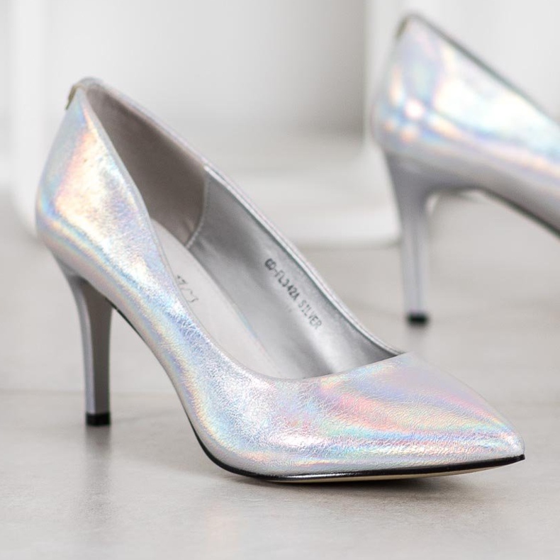 Goodin Escarpins élégants en cuir écologique gris 1 Goodin Escarpins élégants en cuir écologique gris 1