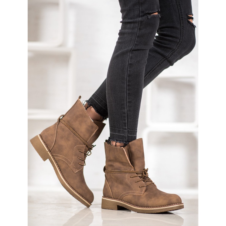 SDS Bottillons noués avec une tige enroulée brun 1