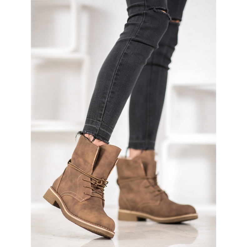 SDS Bottillons noués avec une tige enroulée brun 2