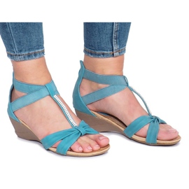 Sandales compensées bleues de Vesuvio 1