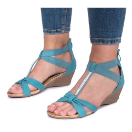 Sandales compensées bleues de Vesuvio 2