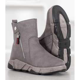 SHELOVET Bottes en daim à la mode gris 5