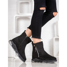 SHELOVET Bottes en daim à la mode le noir 4