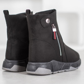 SHELOVET Bottes en daim à la mode le noir 2