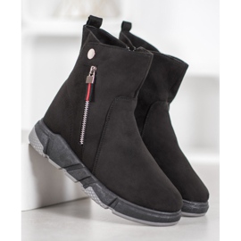SHELOVET Bottes en daim à la mode le noir 3
