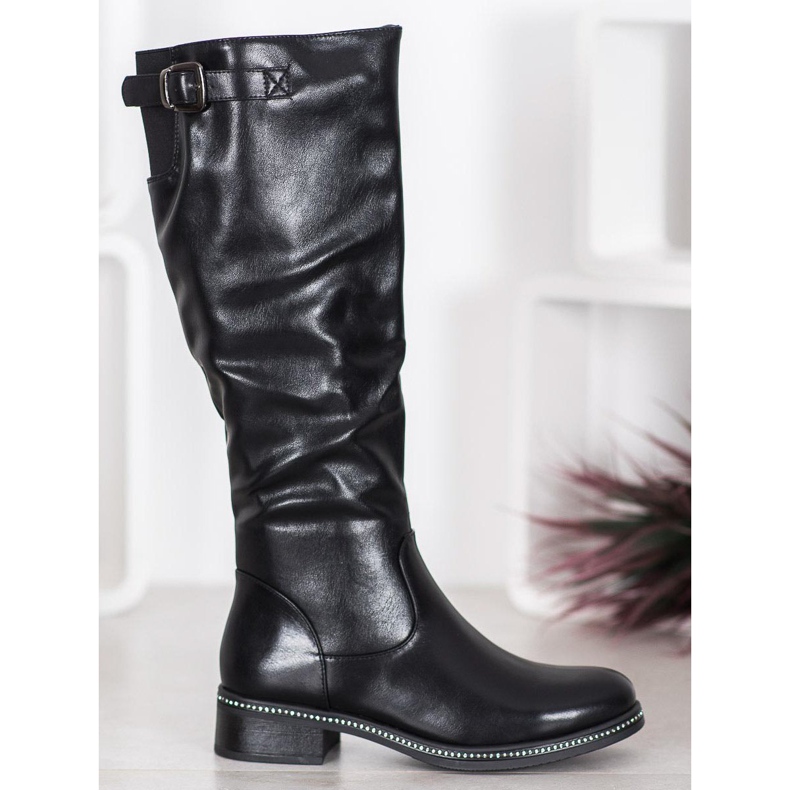 Abloom Bottes hautes avec zircone cubique le noir 2