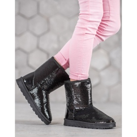 SHELOVET Mukluki Avec Paillettes le noir 1 SHELOVET Mukluki Avec Paillettes le noir 1