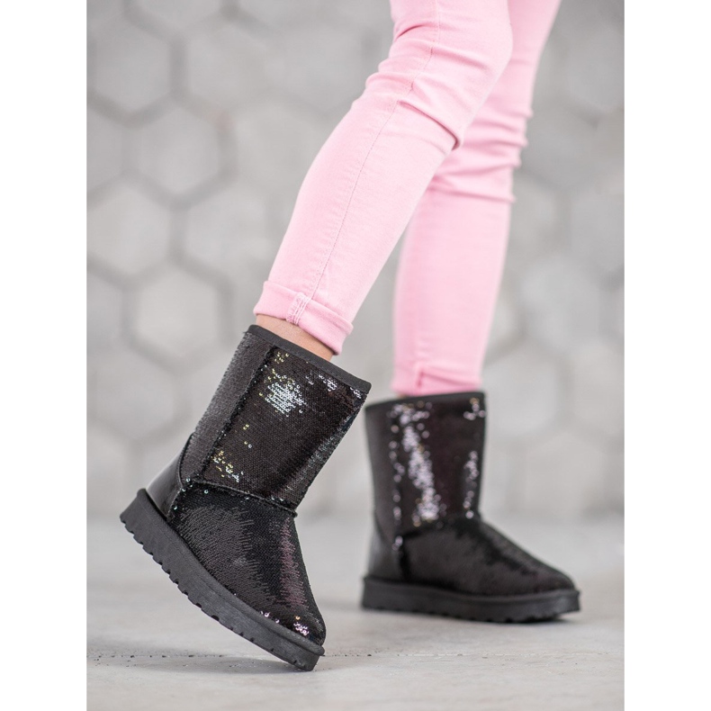 SHELOVET Mukluki Avec Paillettes le noir 2 SHELOVET Mukluki Avec Paillettes le noir 2