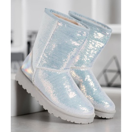 SHELOVET Mukluki Avec Paillettes blanche 2