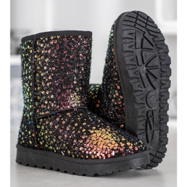 SHELOVET Mukluki chaud avec des paillettes noir 1