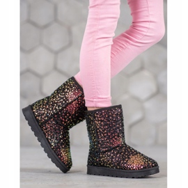 SHELOVET Mukluki chaud avec des paillettes le noir 2 SHELOVET Mukluki chaud avec des paillettes le noir 2