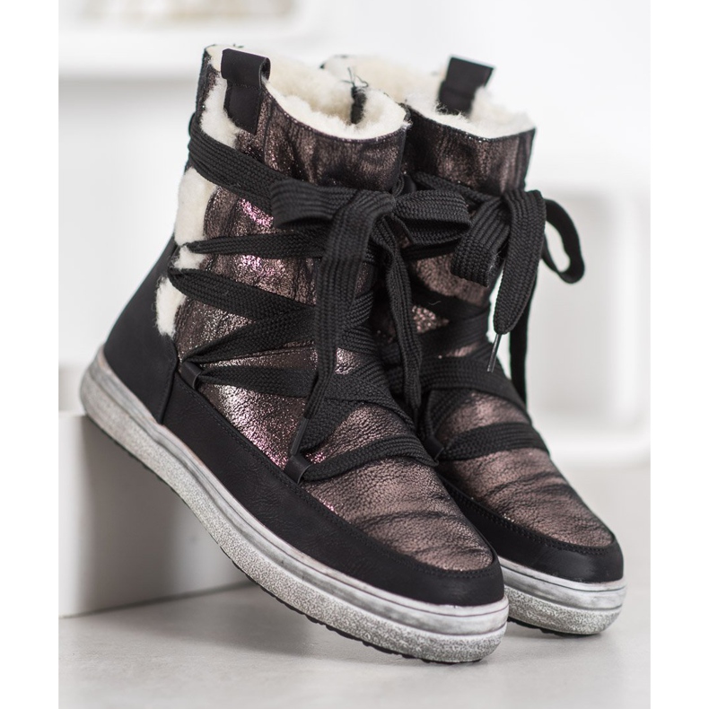 SDS Bottes de neige chaudes brun le noir 1