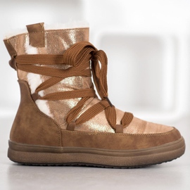 SDS Bottes de neige chaudes brun d'or 2