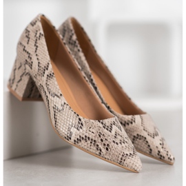 Ideal Shoes Escarpins en daim à talons hauts brun 3