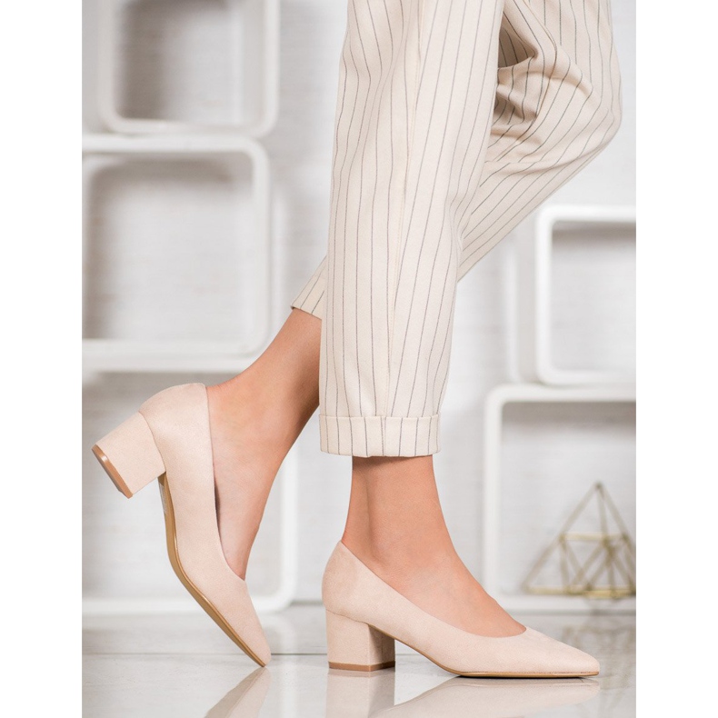 Ideal Shoes Escarpins en daim à talons hauts brun 2