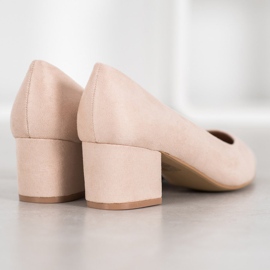 Ideal Shoes Escarpins en daim à talons hauts brun 4