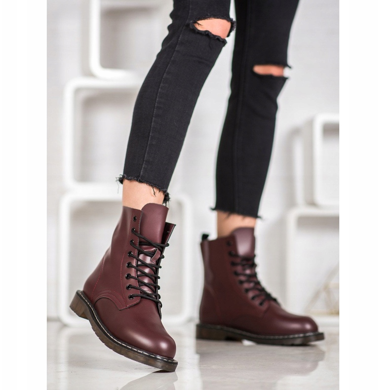 Kylie Trappeurs élégants avec cuir écologique rouge 2 Kylie Trappeurs élégants avec cuir écologique rouge 2