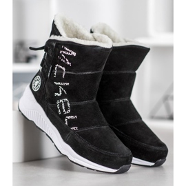 McKey Bottes de neige en cuir le noir 1